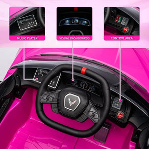 12V Battery Powered Licensed Corvette Ride-On Car for Kids with Music and LED Lights Trend Times 6