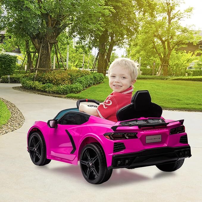 12V Battery Powered Licensed Corvette Ride-On Car for Kids with Music and LED Lights Trend Times 7