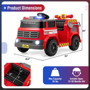 12V Battery-Powered Toy Car with Water Gun, Tank Interphone, Shovel, Wrench, and Music Features Trend Times 1