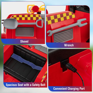 12V Battery-Powered Toy Car with Water Gun, Tank Interphone, Shovel, Wrench, and Music Features Trend Times 4