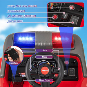 12V Battery-Powered Toy Car with Water Gun, Tank Interphone, Shovel, Wrench, and Music Features Trend Times 6