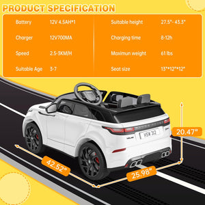 12V Battery-Powered Electric Land Rover Ride-On Car with Remote Control for Kids Trend Times 3