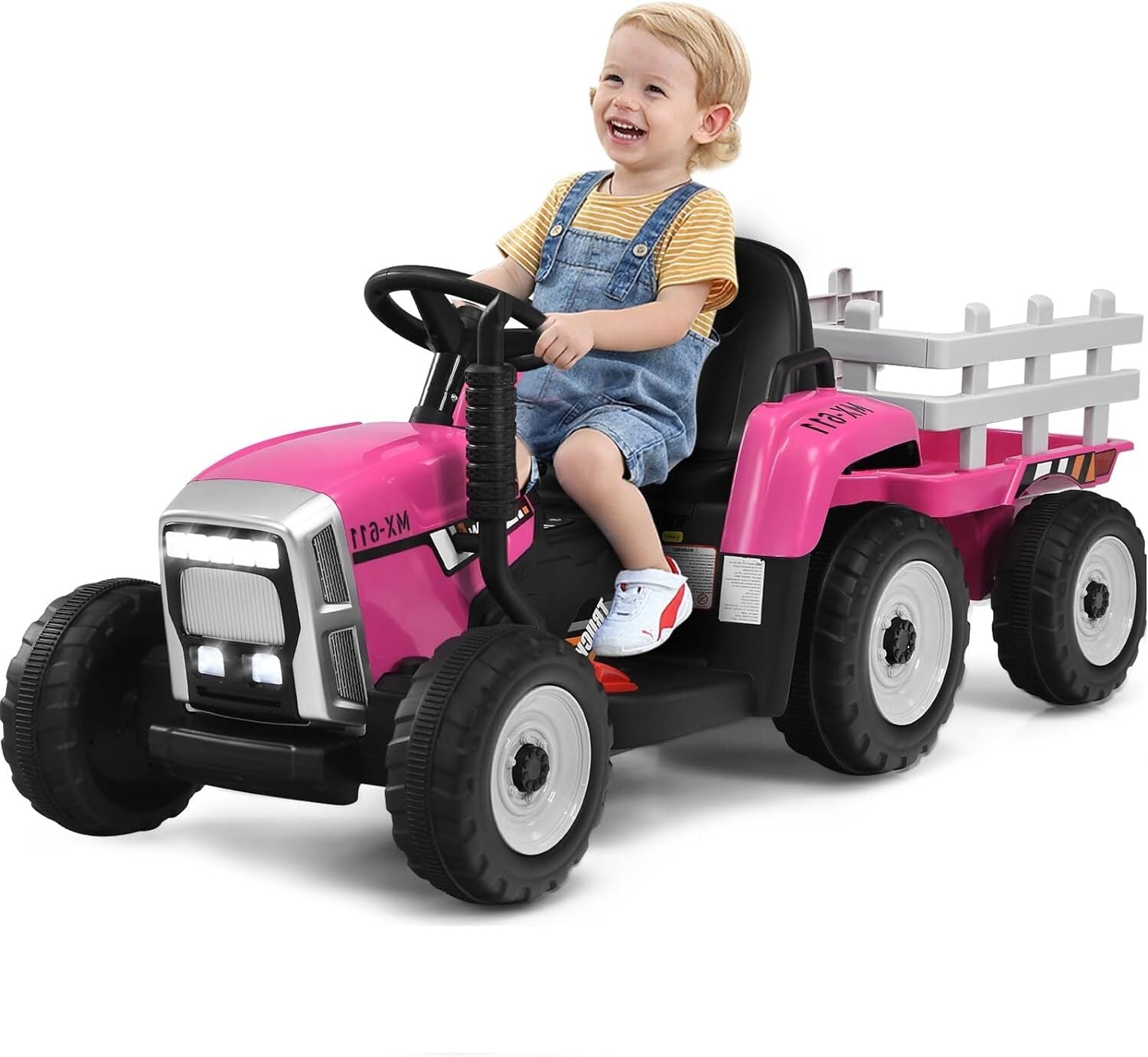 12V Battery-Powered Electric Tractor with Trailer and Remote Control for Toddlers Trend Times 8