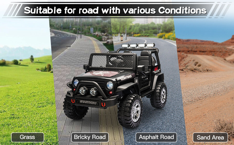 12V Battery-Powered 2-Seat Kids Electric Jeep Ride-On Car with Remote Control Trend Times 12