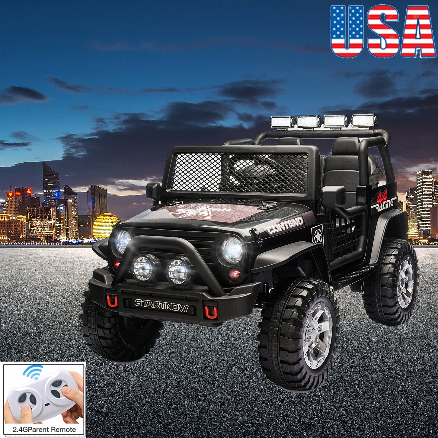 12V Battery-Powered 2-Seat Kids Electric Jeep Ride-On Car with Remote Control Trend Times Variant 0