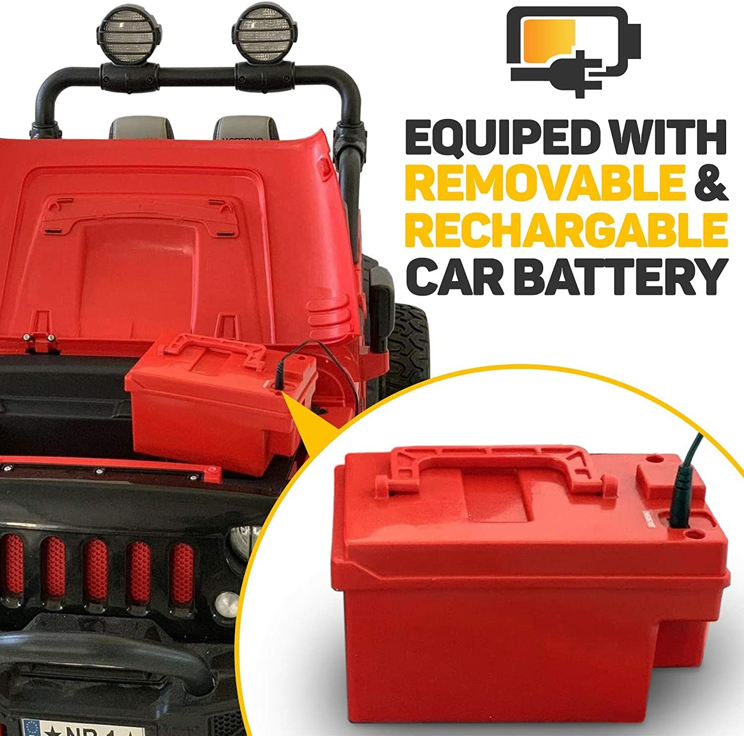 12V Battery Powered Kids Ride-On Truck Jeep with Dual Motors and Remote Control Trend Times 10
