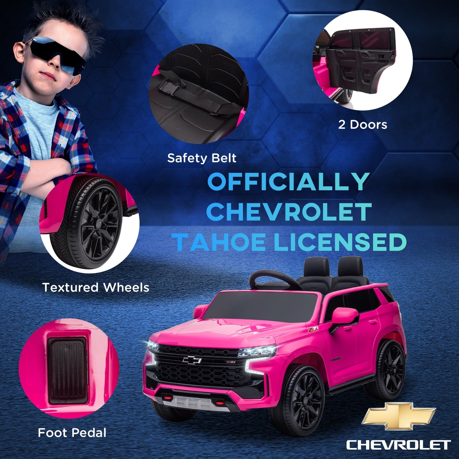 12V Battery Powered Kids Electric Car with Remote Control, Music, Lights, and Horn Trend Times 3