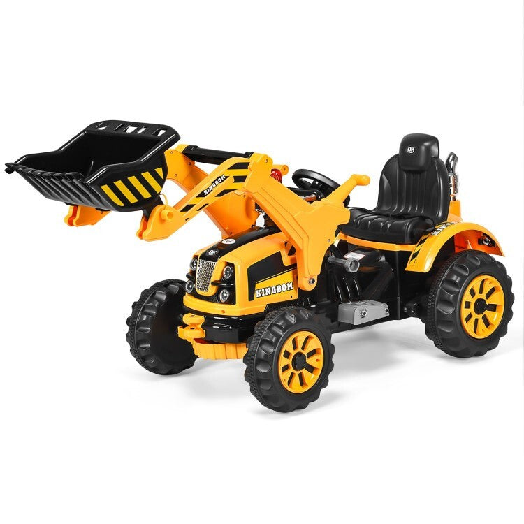 12V Battery-Powered Kids Ride-On Front Loader Excavator Dumper Truck Toy Trend Times 0