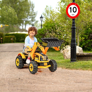 12V Battery-Powered Kids Ride-On Front Loader Excavator Dumper Truck Toy Trend Times 2