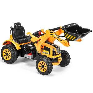12V Battery-Powered Kids Ride-On Front Loader Excavator Dumper Truck Toy Trend Times 5