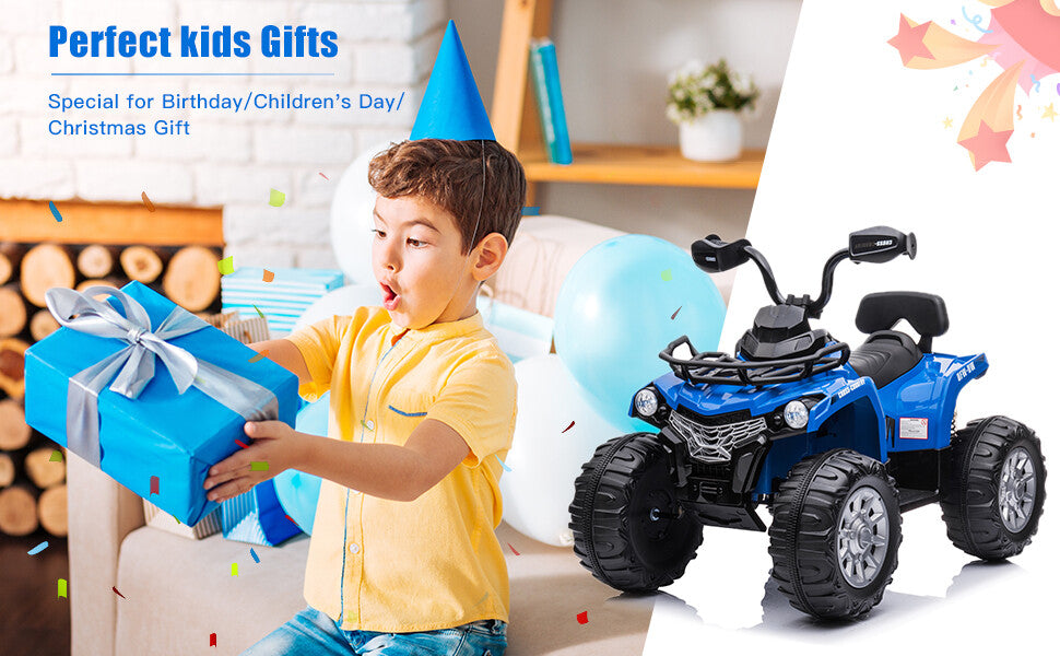 12V Battery-Powered Kids Ride-On ATV Quad Four Wheeler Toy with LED Headlights Trend Times 11