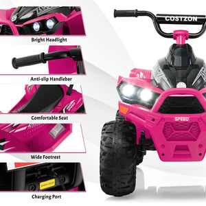 12V Battery Powered Kids Electric Ride-On ATV 4-Wheeler Quad Car with MP3 and Lights Trend Times 8