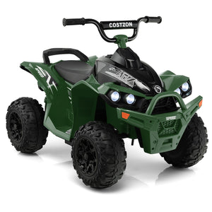 12V Battery Powered Kids Ride-On ATV with Bright Headlights and Built-in Music Green Trend Times 0