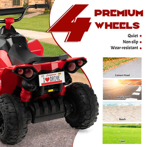12V Battery-Powered Kids Ride-On ATV with Bright Headlights and Built-in Music Red Trend Times 7