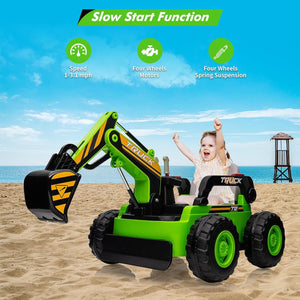 12V Battery Powered Kids Electric Ride-On Excavator Digger Toy for Outdoor Play Trend Times Variant 0