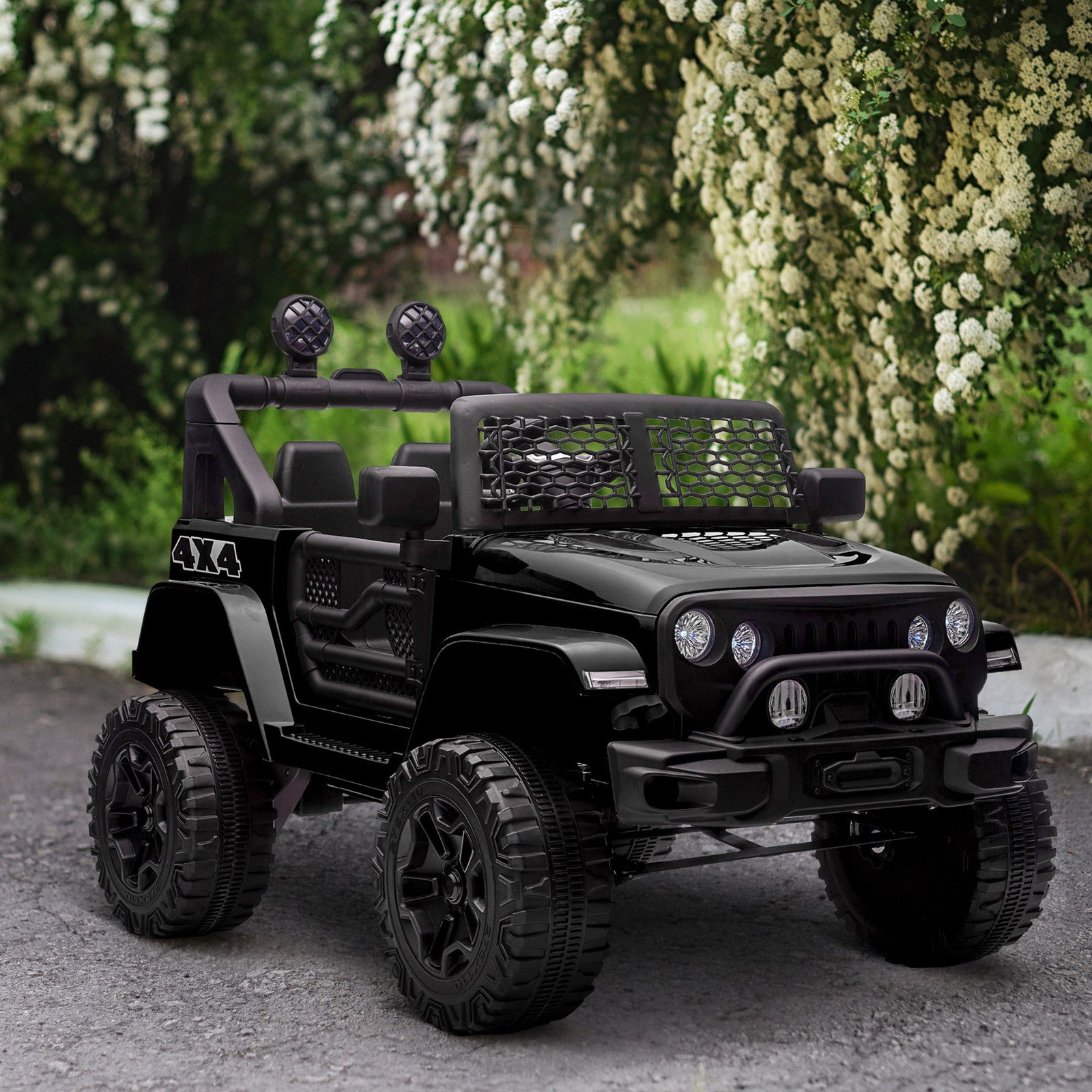 12V Battery-Powered Kids Ride-On Off-Road Truck Toy with Parent Remote Control Black Trend Times 8