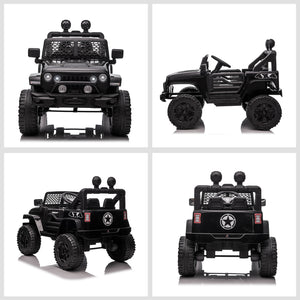 12V Battery-Powered Kids Ride-On Off-Road Truck Toy with Parent Remote Control Black Trend Times 9
