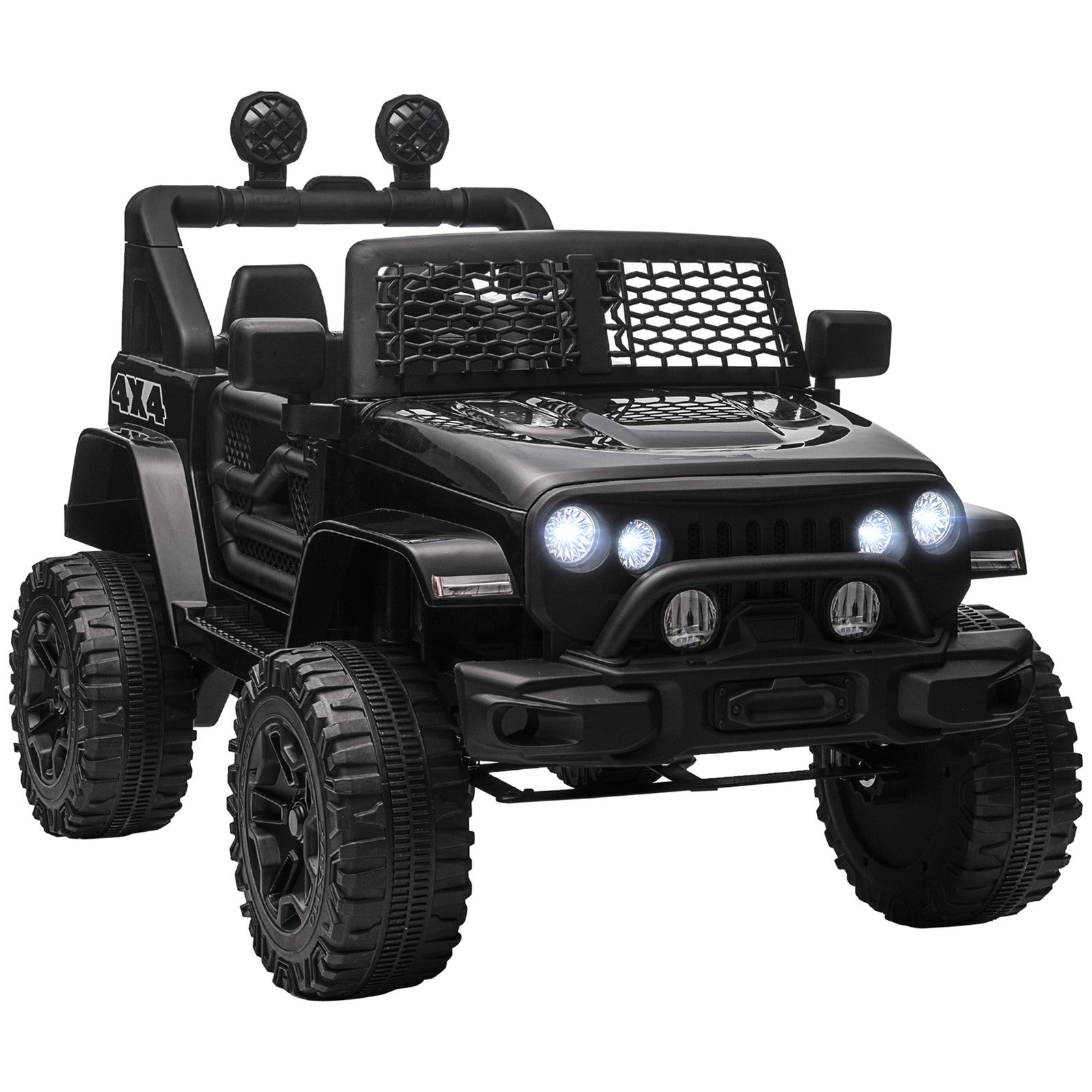 12V Battery-Powered Kids Ride-On Off-Road Truck Toy with Parent Remote Control Black Trend Times 0