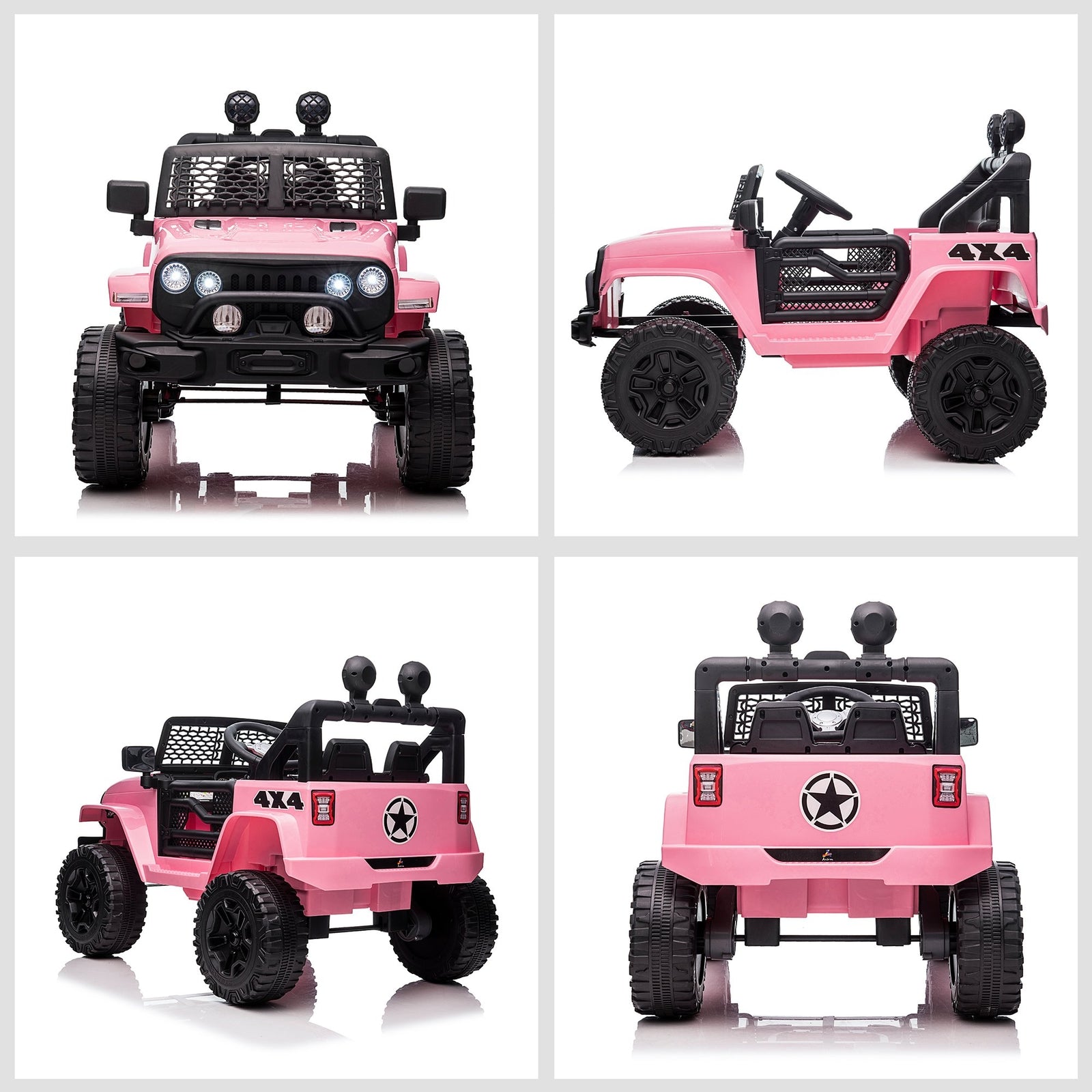 12V Battery-Powered Kids Ride-On Off-Road Truck Toy with Parent Remote Control Pink Trend Times 7