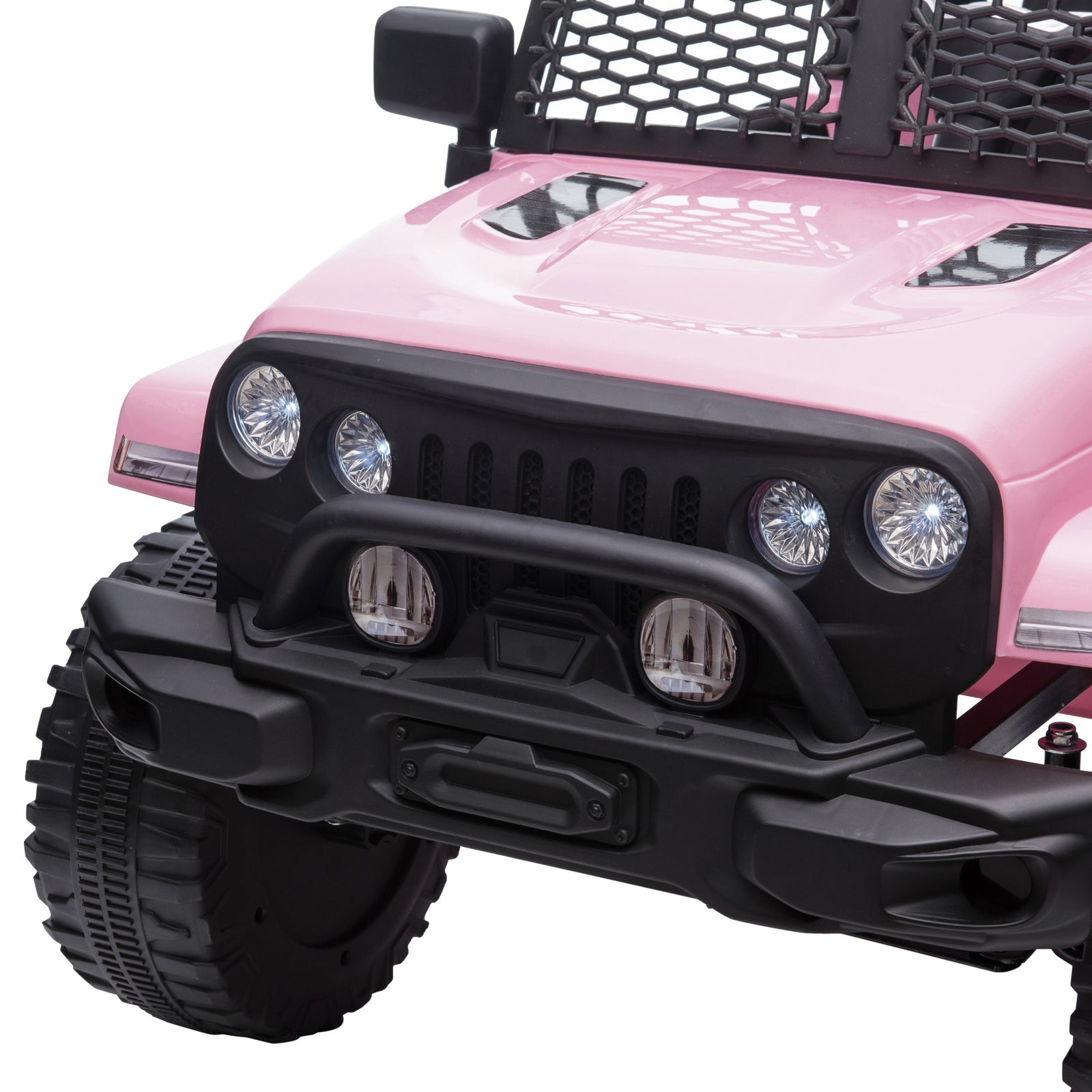 12V Battery-Powered Kids Ride-On Off-Road Truck Toy with Parent Remote Control Pink Trend Times 8