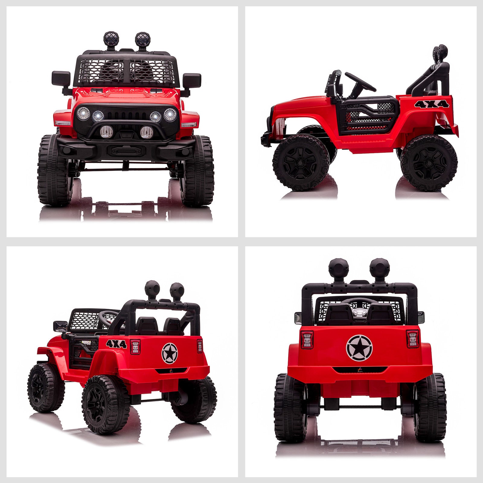 12V Battery-Powered Kids Ride-On Off-Road Truck Toy with Parent Remote Control Red Trend Times 9