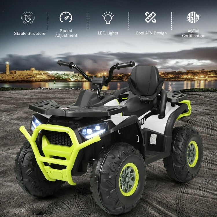 12V Battery-Powered Kids Electric Ride-On ATV with 2 Speeds and LED Lights Trend Times 8
