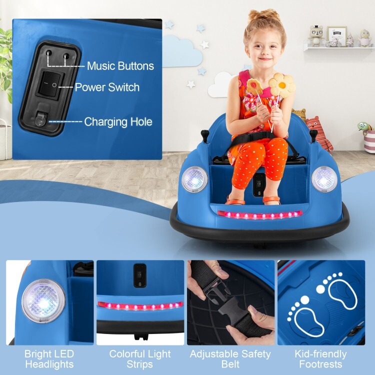 12V Battery-Powered Kids Ride-On Electric Bumper Car with Remote Control Trend Times 9