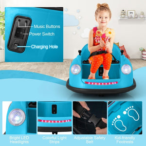 12V Battery-Powered Kids Electric Ride-On Bumper Car with Remote Control Trend Times 10