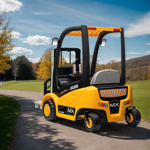 12V Battery Powered Kids Ride-On Forklift Car with Tent, Liftable Fork and Remote Control Trend Times 12