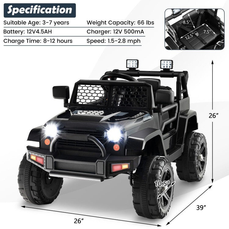 12V Battery Powered Kids Ride On Truck Car with Remote Control and Headlights Trend Times 2