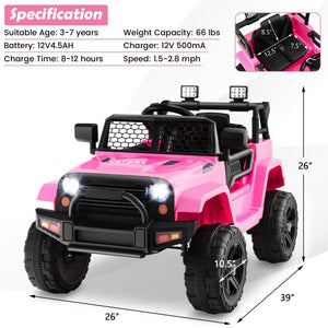12V Battery Powered Kids Ride-On Truck with Remote Control and Headlights Trend Times 2
