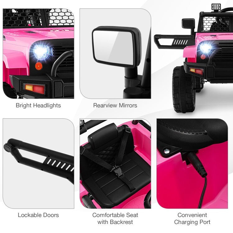 12V Battery Powered Kids Ride-On Truck with Remote Control and Headlights Trend Times 7