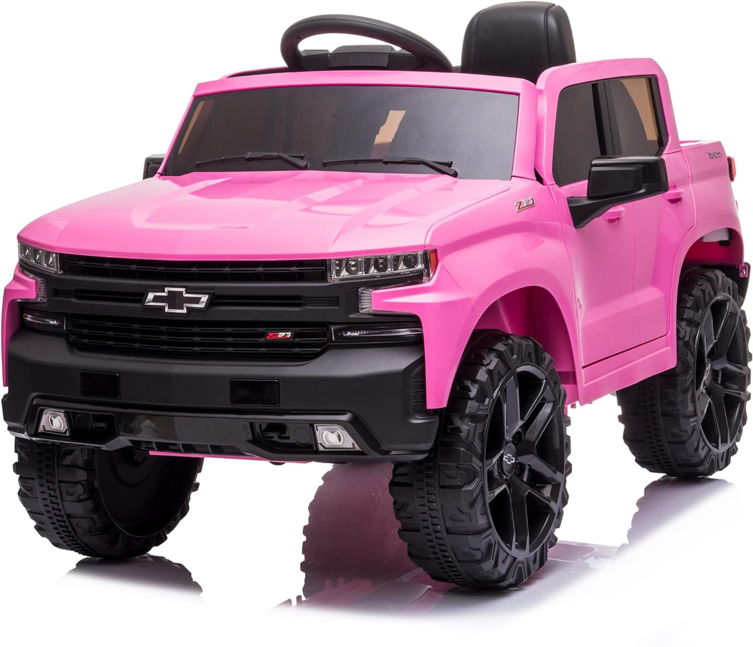 12V Battery Powered Licensed Chevrolet Silverado Trail Boss LT Kids Ride-On Truck Trend Times 0