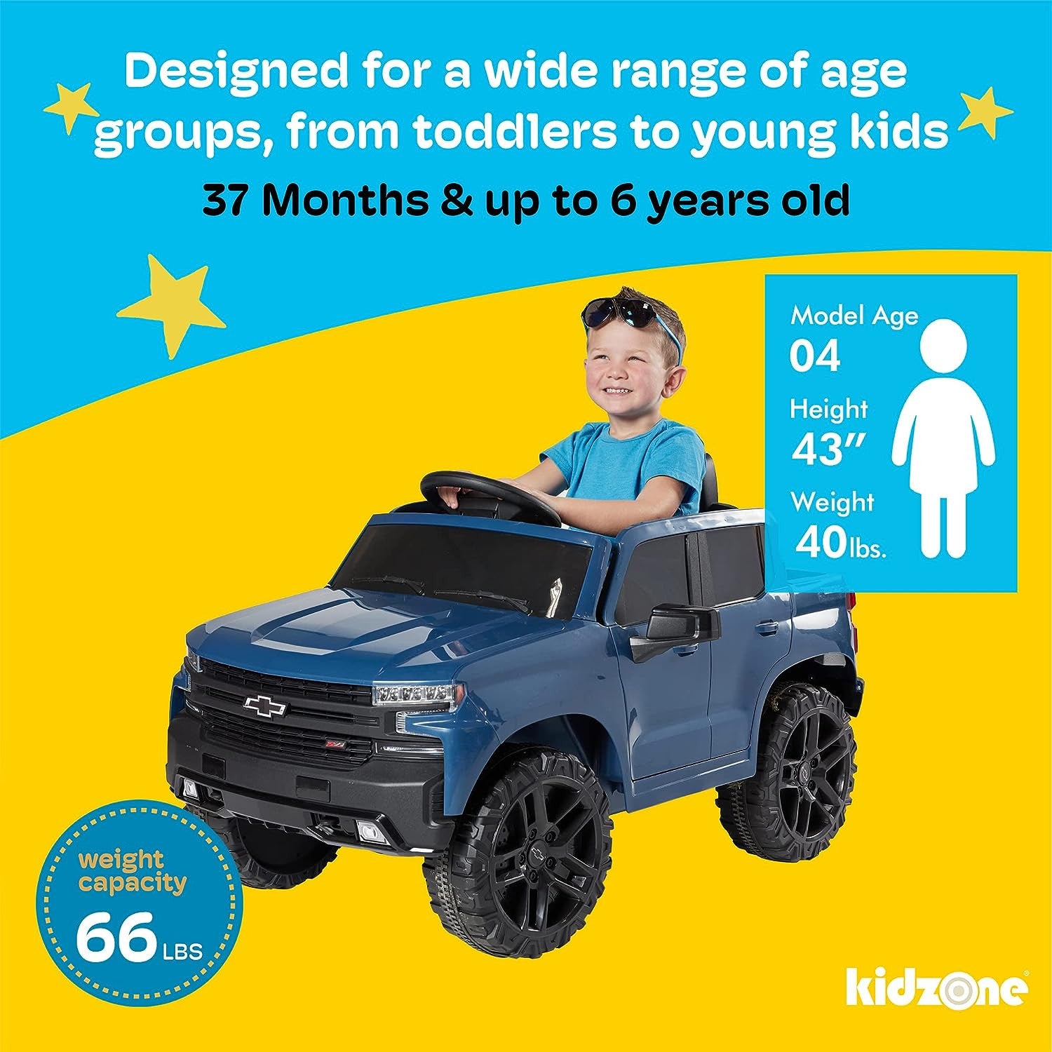 12V Battery Powered Licensed Chevrolet Silverado Trail Boss LT Kids Ride-On Truck Trend Times 4