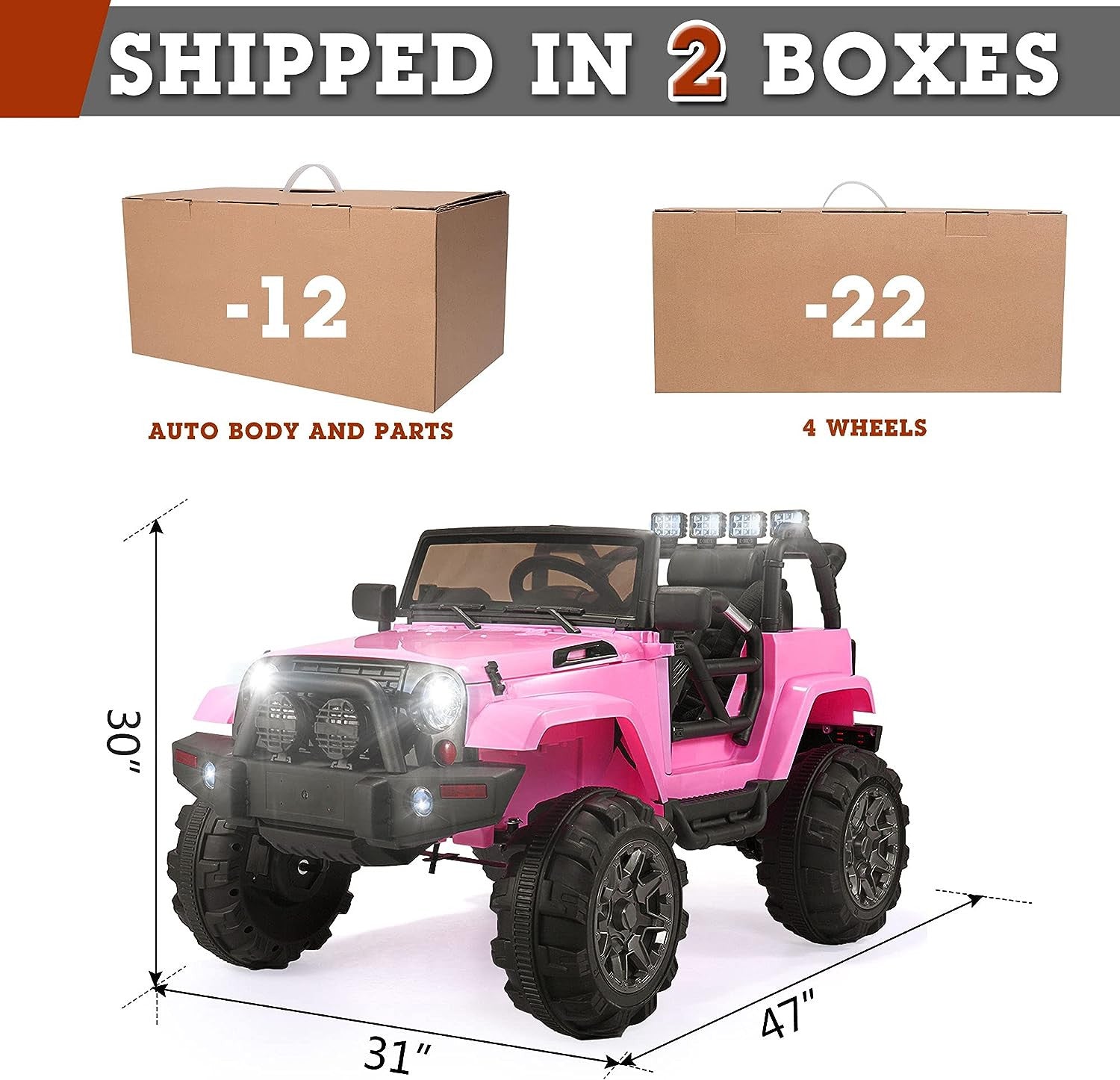 12V Battery-Powered Pink Electric Toy Car for Kids with Remote Control Trend Times 2