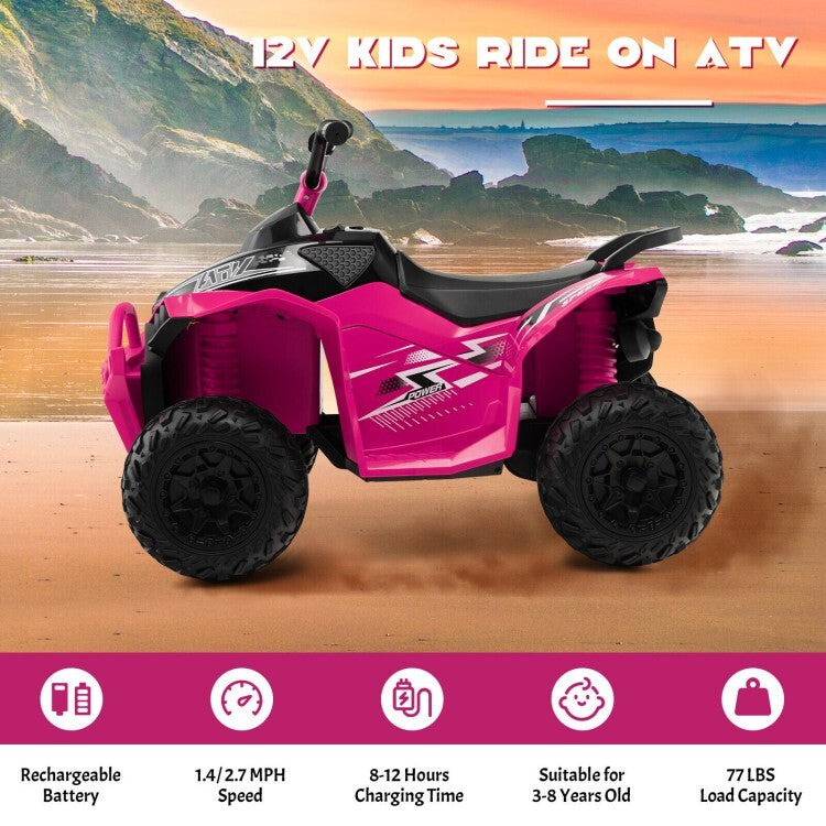 12V Battery Powered Electric Ride-On ATV 4-Wheeler Toy Car for Kids Trend Times 6