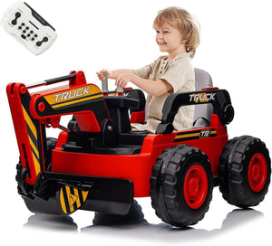 12V Battery-Powered 4WD Electric Ride-On Excavator Truck for Kids Trend Times 1