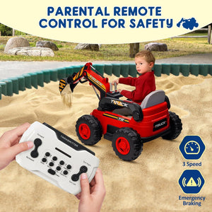 12V Battery-Powered 4WD Electric Ride-On Excavator Truck for Kids Trend Times 5