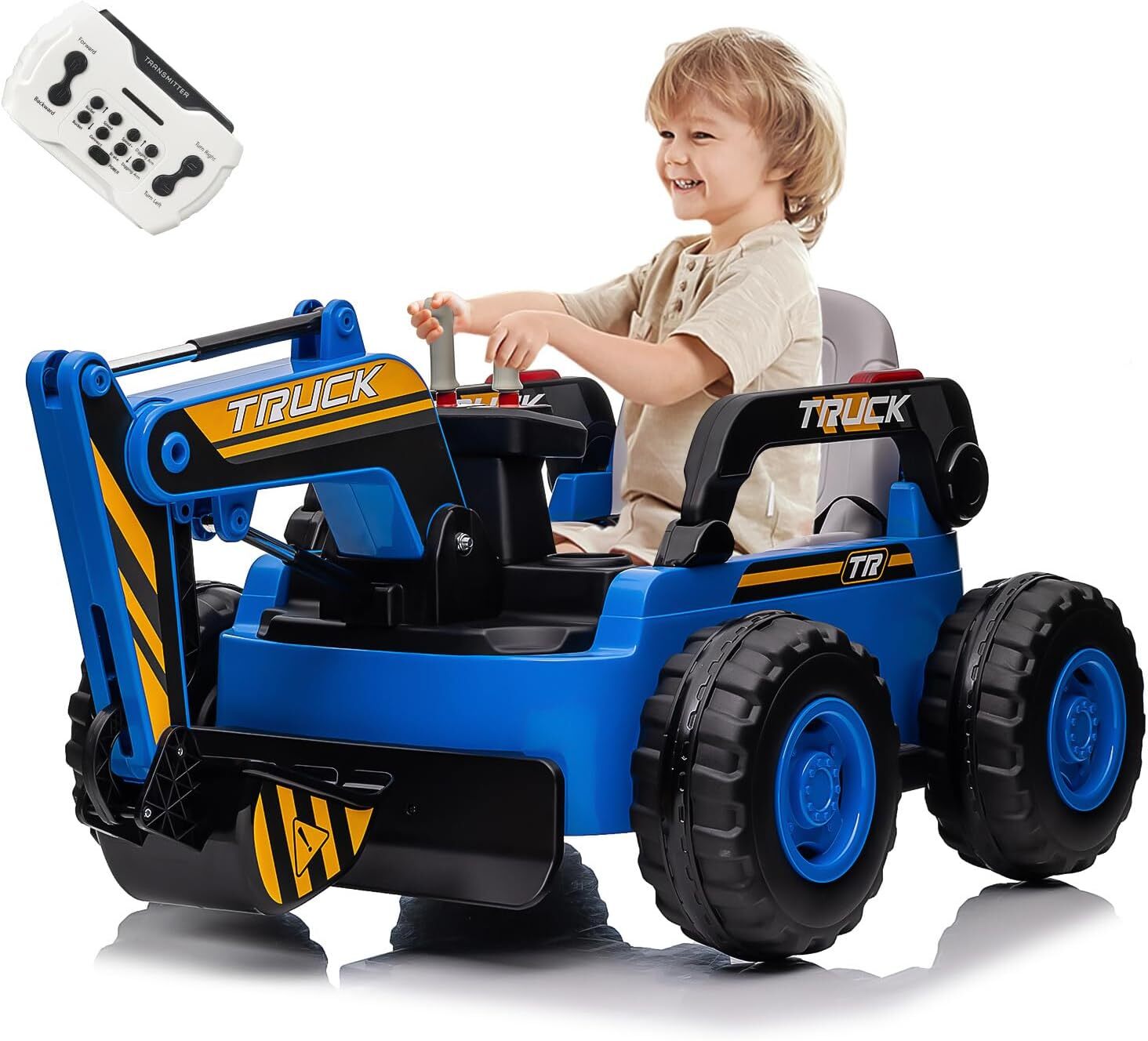 12V Battery-Powered 4WD Electric Ride-On Excavator Truck for Kids Trend Times 8