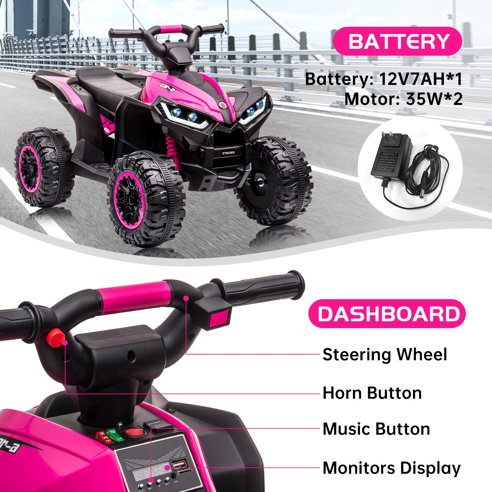 12V Battery Powered Electric Ride-On Car Truck with 4 Wheels for Kids Trend Times 11