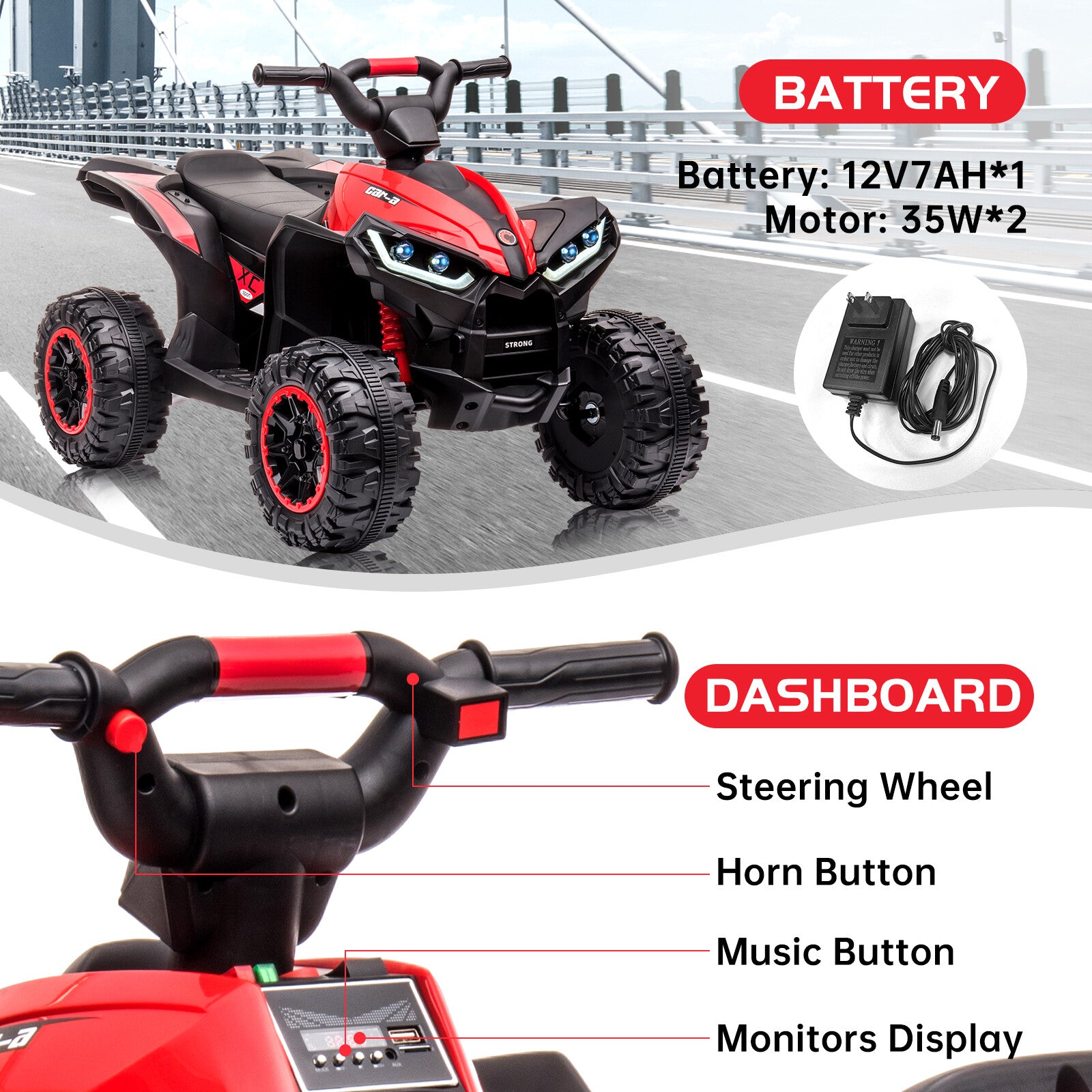 12V Battery Powered Electric Ride-On Car Truck with 4 Wheels for Kids Trend Times 5