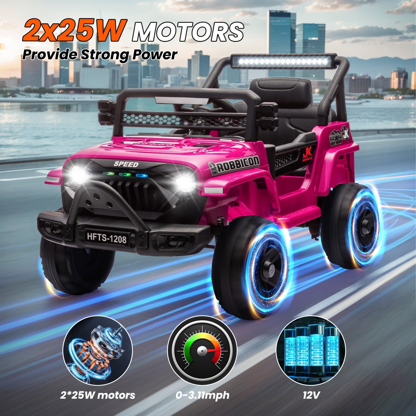 12V Battery-Powered Ride-On Toy Truck for Kids with Remote Control, LED Lights, and Music Trend Times 10