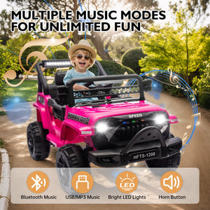 12V Battery-Powered Ride-On Toy Truck for Kids with Remote Control, LED Lights, and Music Trend Times 14
