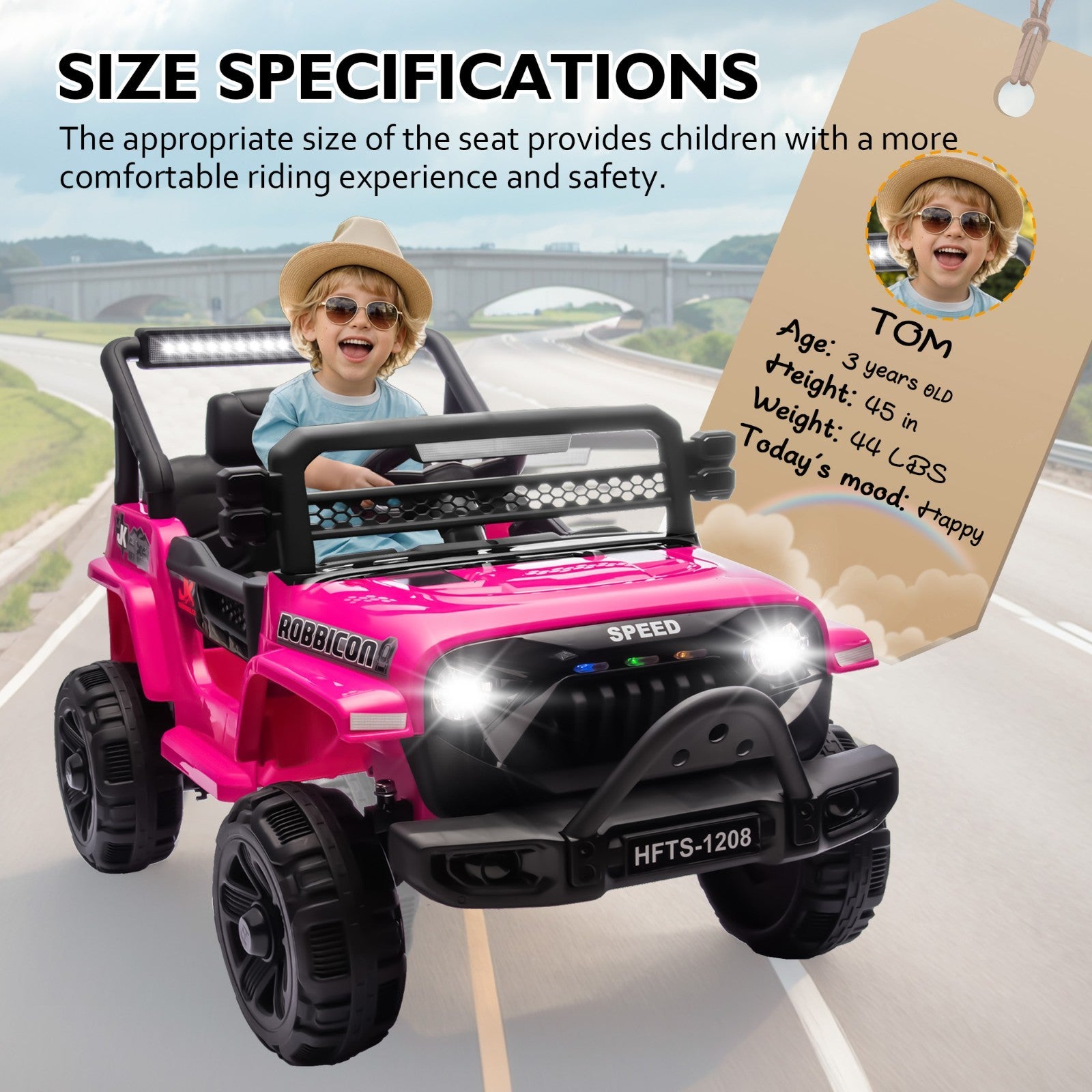 12V Battery-Powered Ride-On Toy Truck for Kids with Remote Control, LED Lights, and Music Trend Times 15