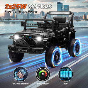 12V Battery-Powered Ride-On Toy Truck for Kids with Remote Control, LED Lights, and Music Trend Times 2