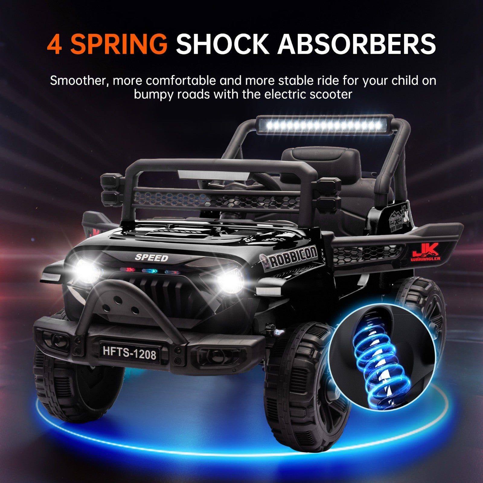 12V Battery-Powered Ride-On Toy Truck for Kids with Remote Control, LED Lights, and Music Trend Times 4