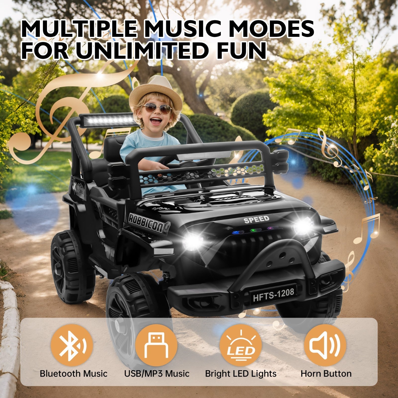 12V Battery-Powered Ride-On Toy Truck for Kids with Remote Control, LED Lights, and Music Trend Times 6
