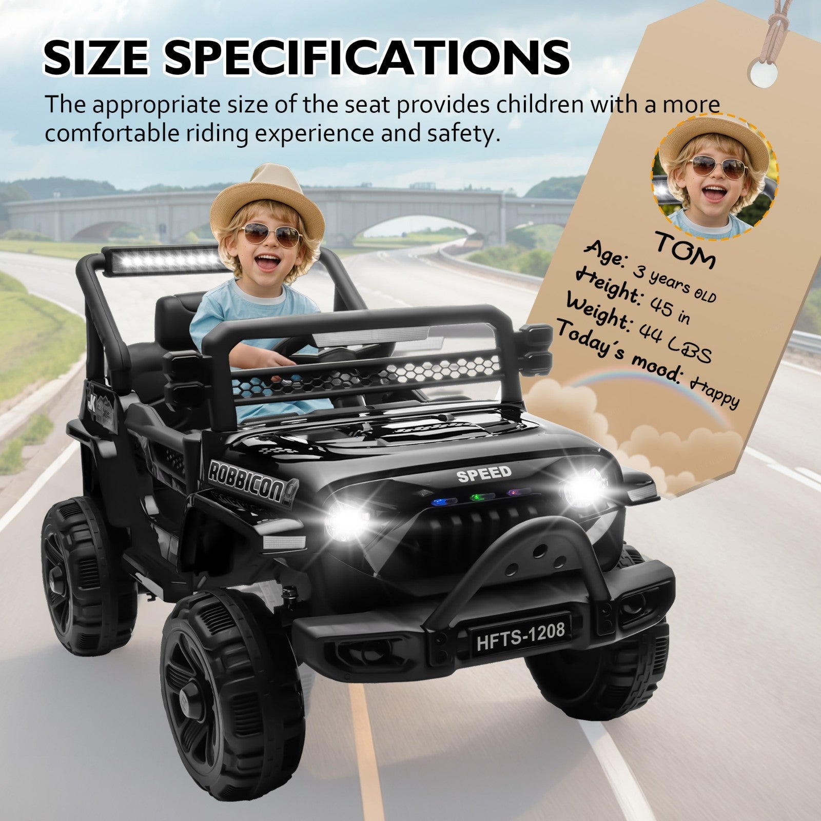 12V Battery-Powered Ride-On Toy Truck for Kids with Remote Control, LED Lights, and Music Trend Times 7