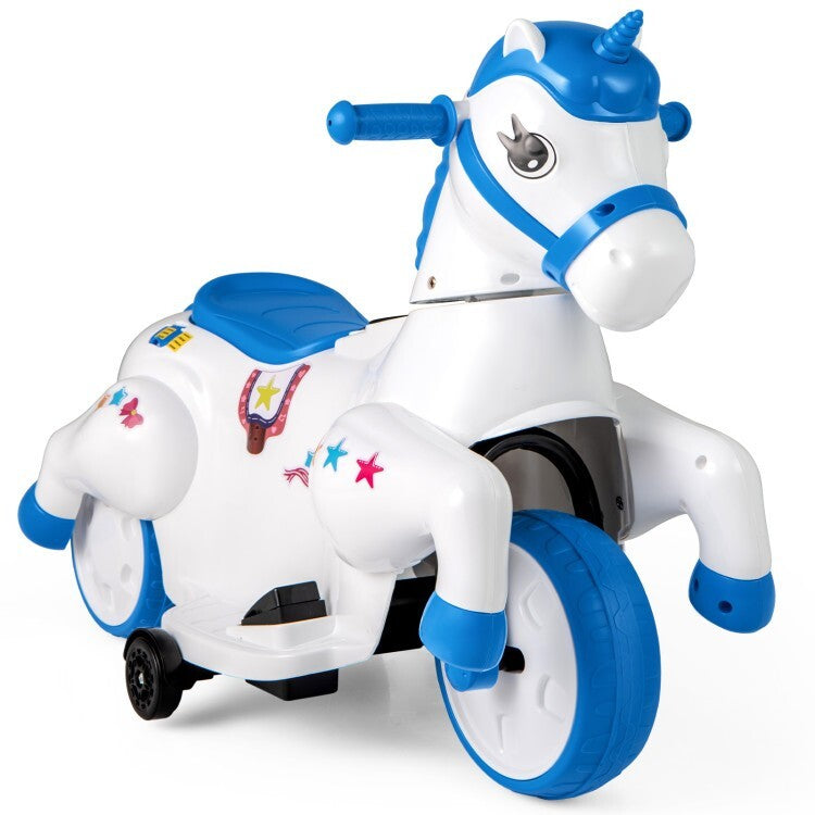 12V Battery Powered Ride-On Toy Horse with Training Wheels and Riding Mode for Children Trend Times Variant 0