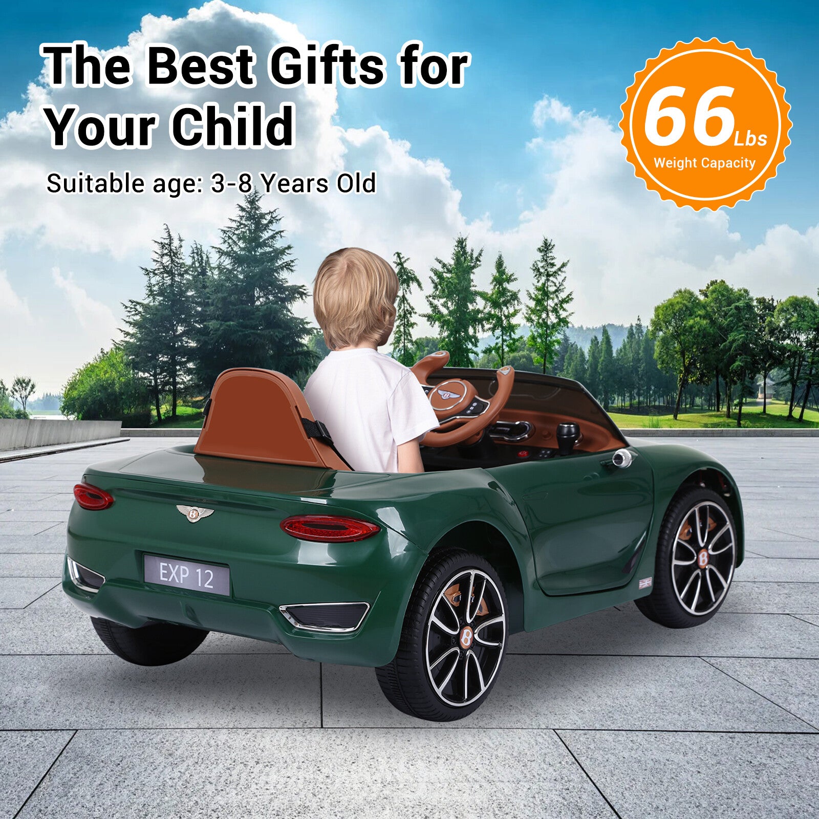12V Bentley Style Electric Ride-On Car for Kids with Remote Control Trend Times 4